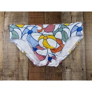 Mizok Wear Men's Swim Brief Size S Beach Ball Print Bikini Swimsuit NWT